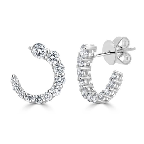 URVI Designer Earrings 1.29 CT Round Diamond Stud Earring, Argentium Silver F-G Color VS Lab Created Diamond Earrings for Women Wedding Earrings(13.5 x 11.5mm)
