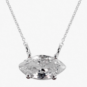 Cubic Zirconia Marquise Pendant Necklace for Women |  Sterling Silver Jewellery | 5mm x 10mm