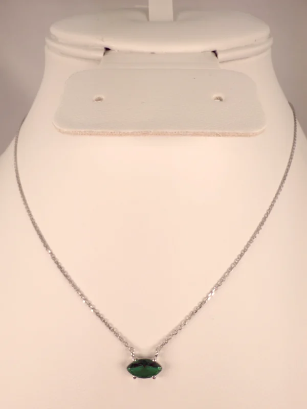 Cubic Zirconia Marquise Pendant Necklace for Women |  Sterling Silver Jewellery | 5mm x 10mm - Image 4