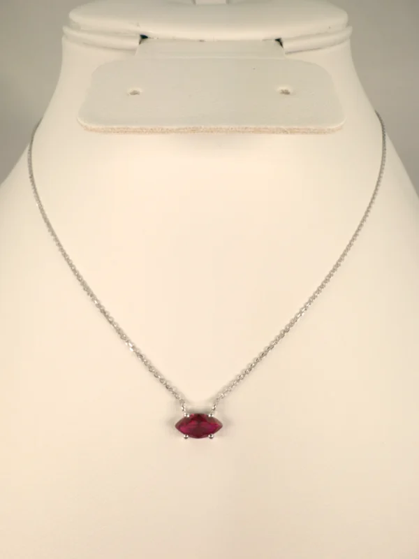 Cubic Zirconia Marquise Pendant Necklace for Women |  Sterling Silver Jewellery | 5mm x 10mm - Image 5