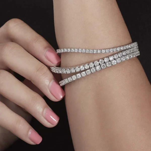 Tennis Bracelets I Elegant Lab-Grown Round Diamonds 925 Argentium Silver Tennis Bracelet I 7inch - Image 4