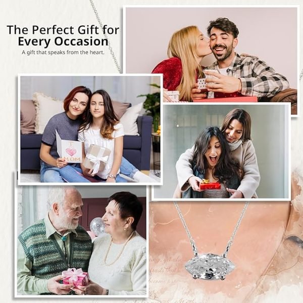 Cubic Zirconia Marquise Pendant Necklace for Women |  Sterling Silver Jewellery | 5mm x 10mm - Image 3