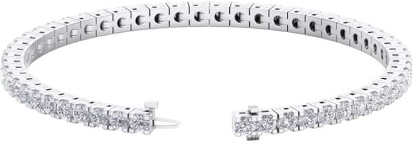 Tennis Bracelets I Elegant Lab-Grown Round Diamonds 925 Argentium Silver Tennis Bracelet I 7inch - Image 3