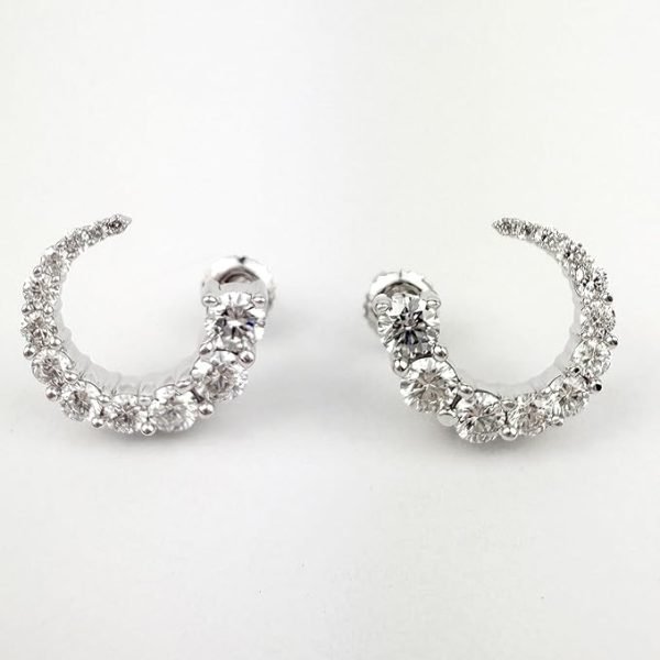 URVI Designer Earrings 1.29 CT Round Diamond Stud Earring, Argentium Silver F-G Color VS Lab Created Diamond Earrings for Women Wedding Earrings(13.5 x 11.5mm) - Image 3