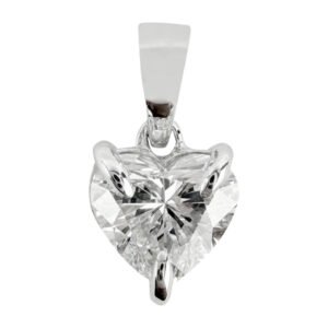 Lab-Grown Heart Shaped Diamond Pendant in 10kt White Gold