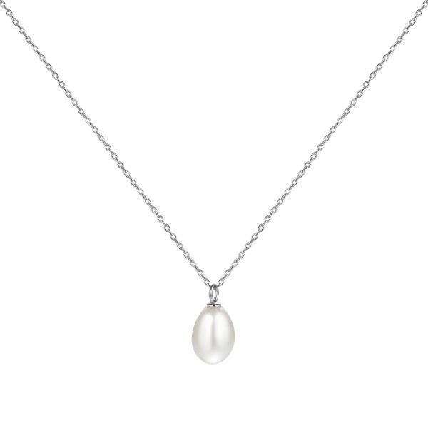 Pearl Drop Pendant in Sterling Silver Chain - Image 3