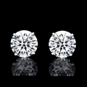 Designer Earrings 0.50 CT Round Diamond Stud Earring, Argentium Silver F-G Color VVS-VS Lab Created Diamond Earrings for Women Wedding Earrings(4mm x 4mm)