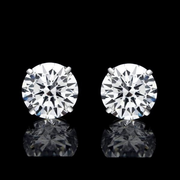 Designer Earrings 0.50 CT Round Diamond Stud Earring, Argentium Silver F-G Color VVS-VS Lab Created Diamond Earrings for Women Wedding Earrings(4mm x 4mm)