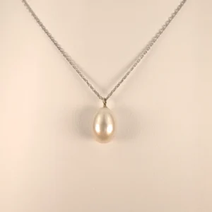 Pearl Drop Pendant in Sterling Silver Chain