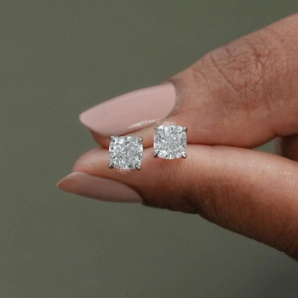 Designer Earrings 0.50 CT Round Diamond Stud Earring, Argentium Silver F-G Color VVS-VS Lab Created Diamond Earrings for Women Wedding Earrings(4mm x 4mm) - Image 2